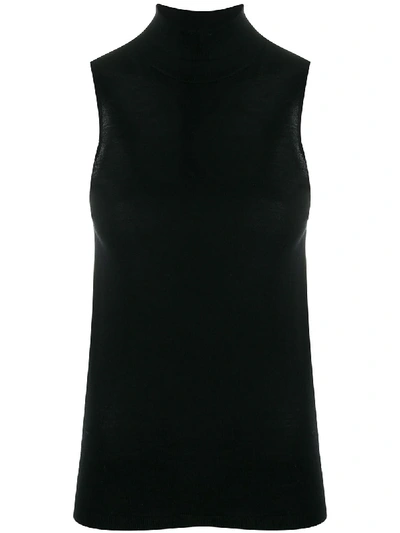 Shop Dorothee Schumacher Turtle Neck Sleeveless Sweater In Black