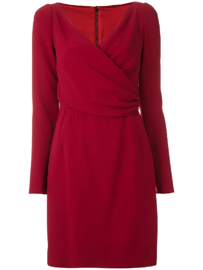 Shop Dolce & Gabbana Wrap-style Short Dress In Red