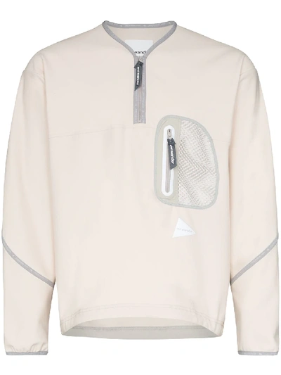 Shop And Wander Lightweight Zipped Fleece Sweatshirt In White
