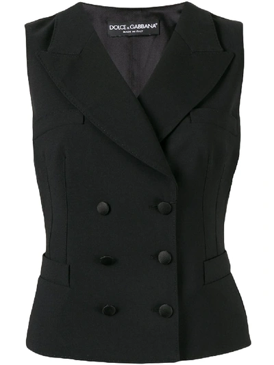 Shop Dolce & Gabbana Double-breasted Waistcoat In Black