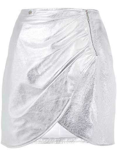 Shop Olympiah Sauge Metallic Drape Skirt
