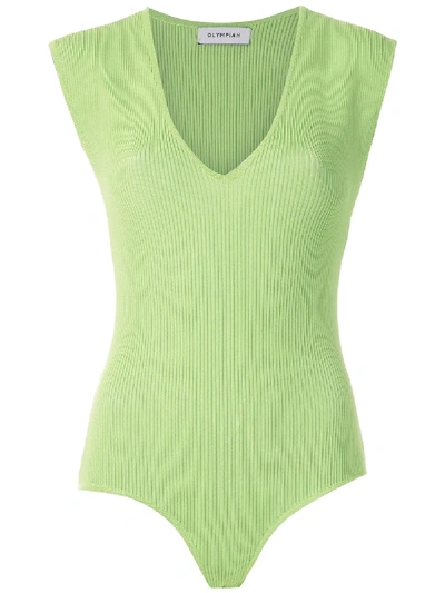 Shop Olympiah Marcose Knit Bodysuit In Green