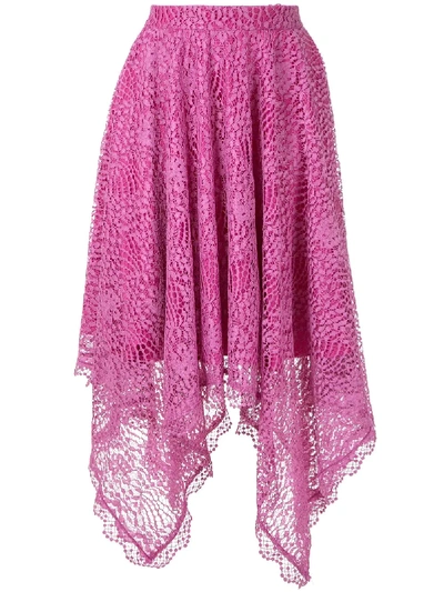 Shop Olympiah Petale Uneven Midi Skirt In Pink