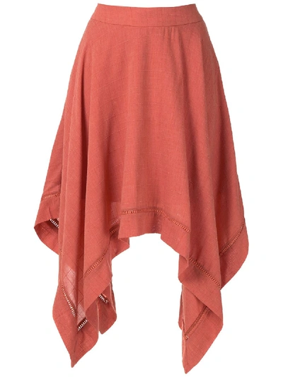 Shop Olympiah Violette Asymmetric Skirt In Orange