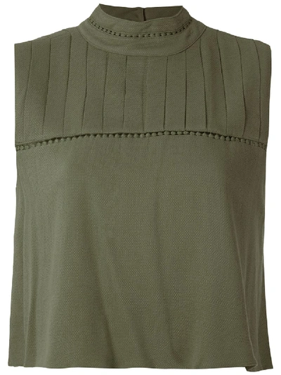 Shop Olympiah Hagia High Neck Cropped Top In Green