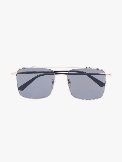 Shop Gucci Eyewear Black Square Frame Sunglasses
