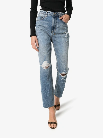 Shop Ksubi Chlo Wasted Straight Leg Jeans In Blue