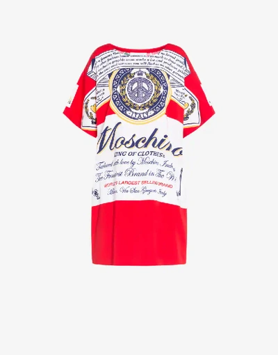 Shop Moschino Budweiser Dress In Red