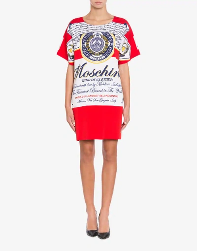 Shop Moschino Budweiser Dress In Red