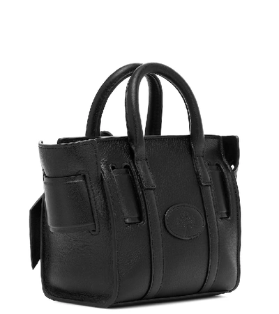 Shop Acne Studios X Mulberry Micro Bayswater Musubi Leather Tote In Black