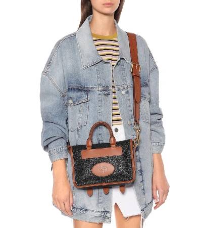 Shop Acne Studios X Mulberry Leather Shoulder Bag In Black