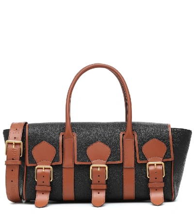 Shop Acne Studios X Mulberry Buckle Bayswater Leather Shoulder Bag In Black