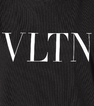 Shop Valentino Logo Cotton-jersey T-shirt In Black