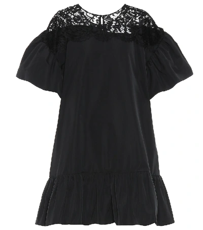 Shop Valentino Cotton-blend Dress In Black