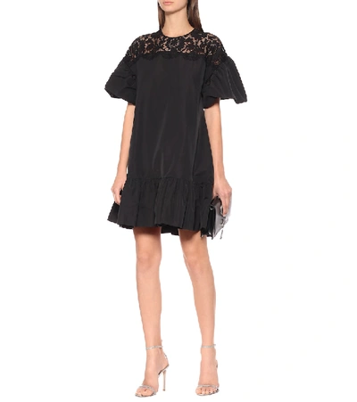 Shop Valentino Cotton-blend Dress In Black