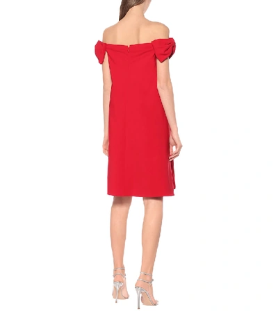 Shop Valentino Wool-blend Crêpe Dress In Red