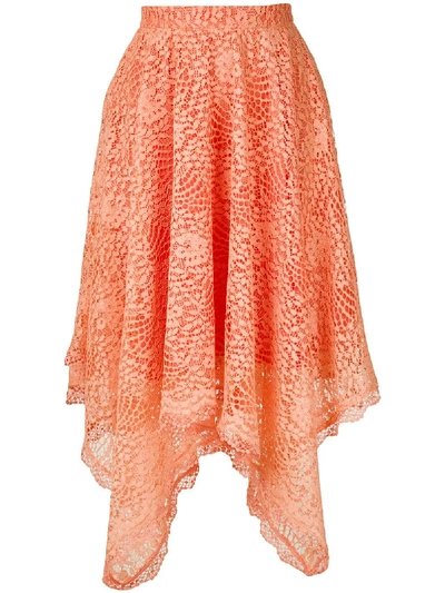 Shop Olympiah Petale Lace Skirt In Orange