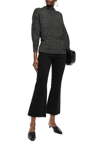 Shop Apiece Apart Woman Belted Metallic Knitted Sweater Black