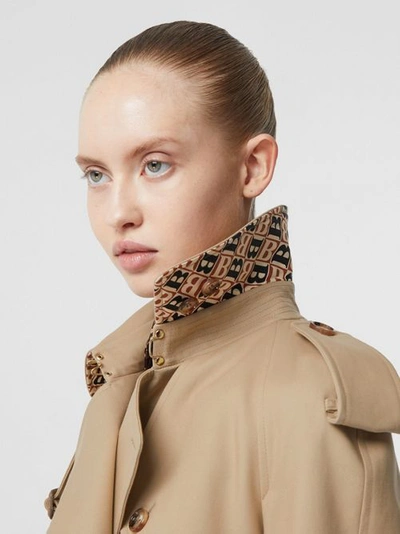 Shop Burberry Archive Print-lined Cotton Gabardine Trench Coat In Honey