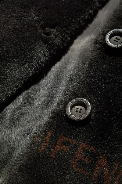 Pre-owned Fendi Black Faux Fur Swing Coat