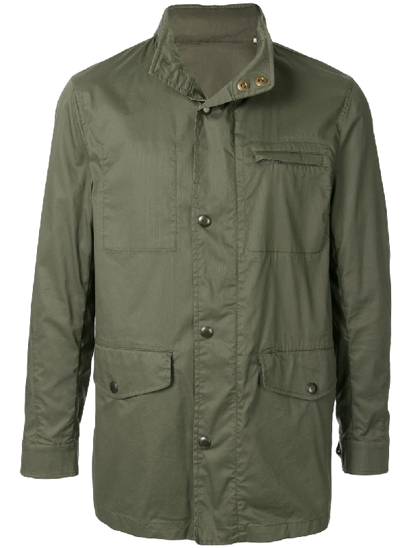 Kent & Curwen High Neck Military Jacket In Green | ModeSens