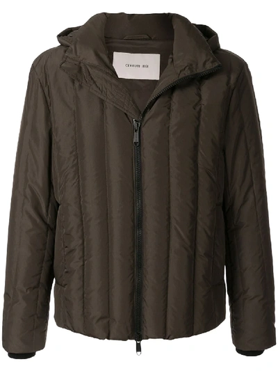 Shop Cerruti 1881 Quilted Hooded Jacket In Green