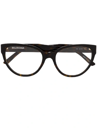 Shop Balenciaga Bb0064o Cat Eye-frame Glasses In Brown