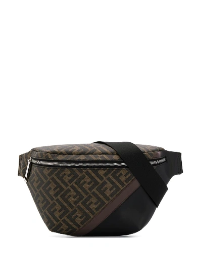 Shop Fendi Ff Pattern Belt Bag In Braun