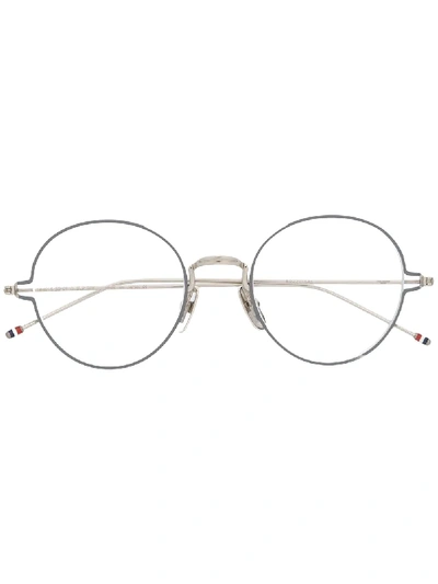 Shop Thom Browne Round Frame Glasses In Silver
