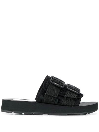 Shop Kenzo Papaya Slides In Black