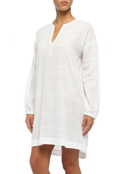 Shop Skin Nate Cotton-blend Gauze Nightdress In White