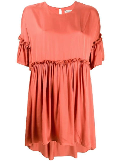 Shop Jovonna Rendaze Ruffle-trimmed Dress In Orange