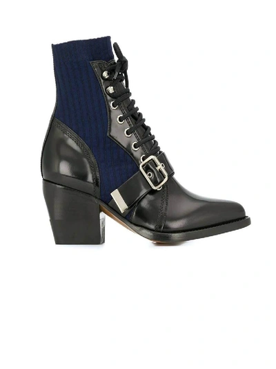 Shop Chloé Rylee Sock Ankle Boots Black