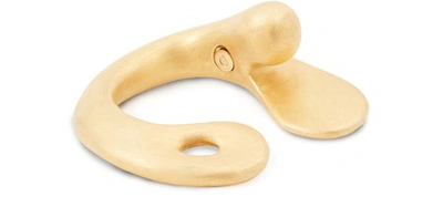 Shop Maison Rabih Kayrouz Twist Bracelet In Brushed Yellow Gold