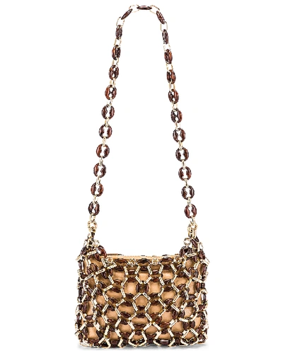 Shop By Far Capria Leather Bag In Nude & Dark Wood