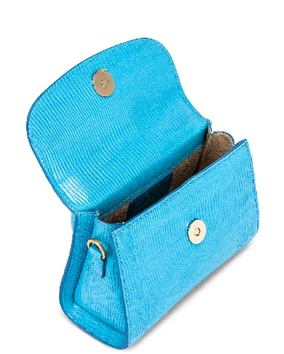 Shop By Far Mini Lizard Embossed Bag In Electric Blue
