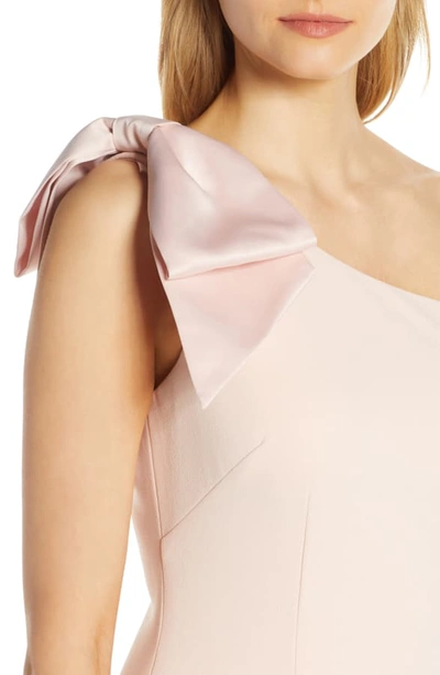 Shop Eliza J One-shoulder A-line Gown In Blush