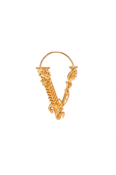 Shop Versace Tribute Earrings In Metallic In Gold