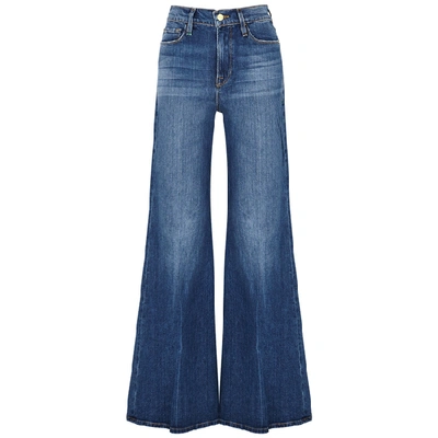 Shop Frame Le Palazzo Blue Wide-leg Jeans In Dark Blue