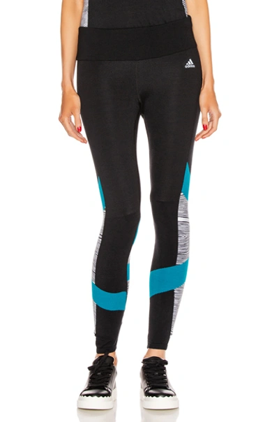 Shop Adidas By Missoni Howwedo Tight In Black & Active Teal & White