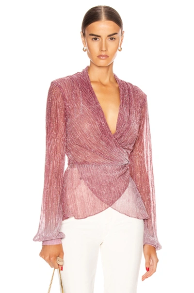 Shop Patbo Ombre Lurex Tie Top In Metallic,pink In Light Orchid