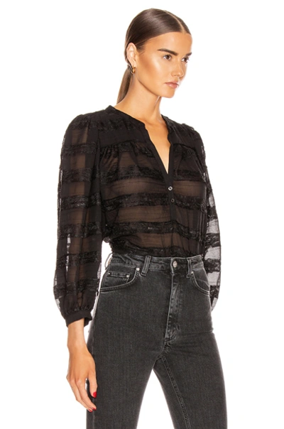 Shop Icons Objects Of Devotion Modern Poet Top In Black Paneled Lace