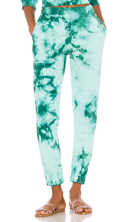 green and white tie dye sweatpants