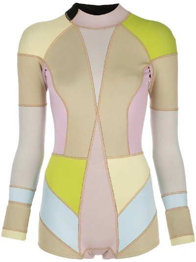 Shop Cynthia Rowley Kalleigh Colour Block Wetsuit In Multicolour