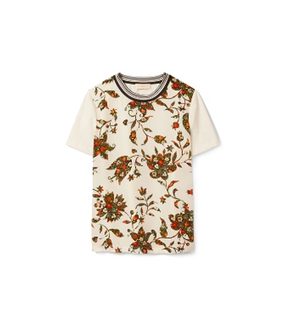 Shop Tory Burch Printed T-shirt In White