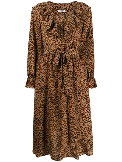 Shop Jovonna Kedu Leopard Print Dress In 棕色