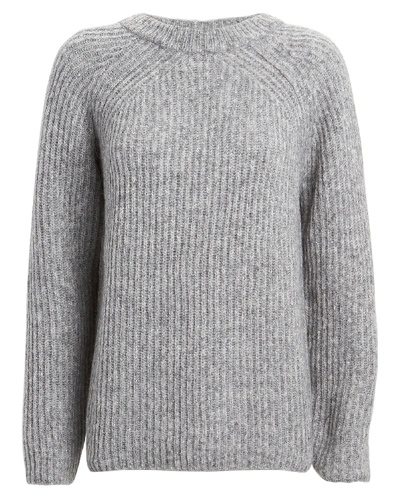 Shop Helmut Lang Melange Wool-alpaca Sweater In Grey-lt