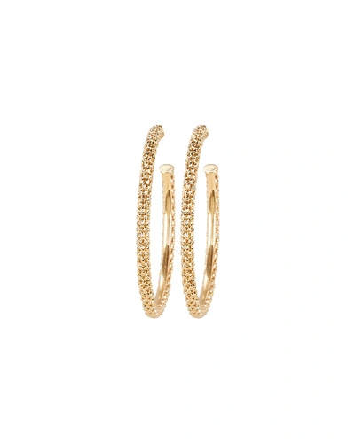 Shop Argento Vivo Textured Hoop Earrings In Gold