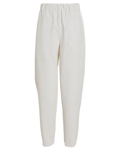 Shop Tibi Tapered Faux Leather Pant In White