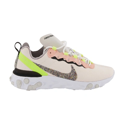 Shop Nike React Element 55 Premium Trainers In Light Soft Pink/atmosphere Gry-black